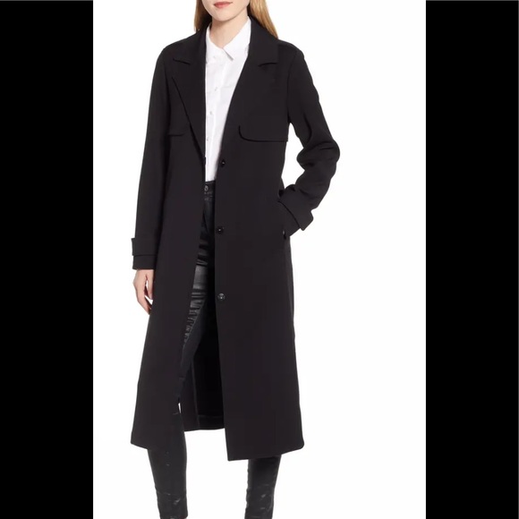 Kenneth Cole Ponte Midi Trench Coat Women’s Black Small - Picture 11 of 13